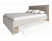 Manželská posteľ s roštom Malbo 160 - sivý dub craft / biely dub craft