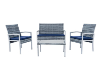 Záhradný nábytok z umelého ratanu Milagro - strieborná / sivá / modrá