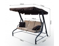 Záhradná hojdačka Natalie - hnedá / béžová