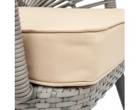 Záhradný set z umelého ratanu Nocera - sivá / krémová