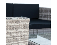 Záhradný nábytok z umelého ratanu Quattro - sivá / čierna