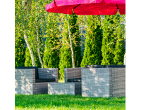 Záhradný nábytok z umelého ratanu Quattro - sivá / čierna