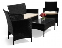 Ratanový set Siesta - čierna / béžová
