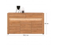 Trojdverová komoda s osvetlením Stall CH-3D/2DR - dub grand