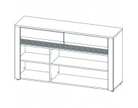 Trojdverová komoda s osvetlením Stall CH-3D/2DR - dub grand