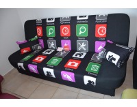 Rozkladacia pohovka s úložným priestorom Tacos SR - erica icon / erica čierna