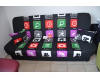 Rozkladacia pohovka s úložným priestorom Tacos SR - erica icon / erica čierna