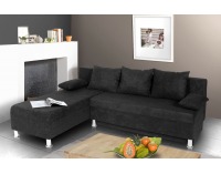 Rohová sedačka s rozkladom a úložným priestorom Tania - MF 45597 čierna
