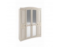Rustikálna šatníková skriňa so zrkadlom Valenta W-4D - breza polárna / breza