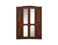 Rustikálna šatníková skriňa so zrkadlom Valenta W-4D - orech / orech antický