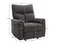 Relaxačné kreslo Nader - tmavosivá / svetlosivá