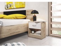 Nočný stolík Naka 1S - dub san remo / biela