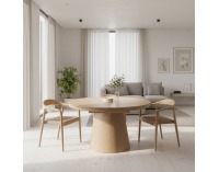 Rozkladací jedálenský stôl Nanet 115/150/185 - svetlý dub