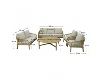 Záhradný set Narsi - béžová / prírodná