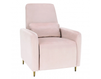 Relaxačné kreslo Nauro - púdrová ružová (Velvet) / zlatá