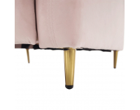 Relaxačné kreslo Nauro - púdrová ružová (Velvet) / zlatá