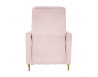 Relaxačné kreslo Nauro - púdrová ružová (Velvet) / zlatá