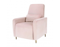 Relaxačné kreslo Nauro - púdrová ružová (Velvet) / zlatá