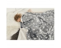 Obojstranná baránková deka Navo 150x200 cm - sivá / biela / vzor