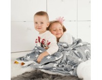 Obojstranná baránková deka Navo 150x200 cm - sivá / biela / vzor