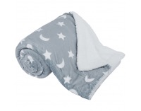 Obojstranná baránková deka Navo 150x200 cm - sivá / biela / vzor