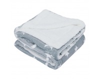 Obojstranná baránková deka Navo 150x200 cm - sivá / biela / vzor