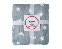 Obojstranná baránková deka Navo 150x200 cm - sivá / biela / vzor