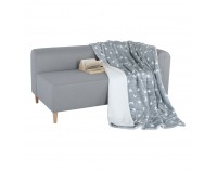 Obojstranná baránková deka Navo 150x200 cm - sivá / biela / vzor