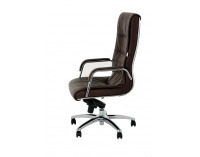 Kancelárske kreslo s podrúčkami Naxim - tmavohnedá / chróm