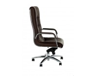 Kancelárske kreslo s podrúčkami Naxim - tmavohnedá / chróm