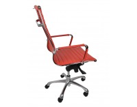 Kancelárska stolička s podrúčkami Naxo - červená / chróm