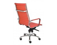 Kancelárska stolička s podrúčkami Naxo - červená / chróm