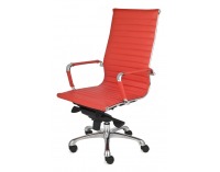 Kancelárska stolička s podrúčkami Naxo - červená / chróm
