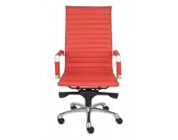 Kancelárska stolička s podrúčkami Naxo - červená / chróm