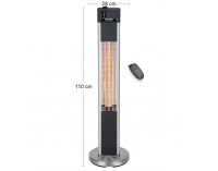 Stĺpový elektrický ohrievač (infražiarič) NB-1611RC - tmavosivá / chróm