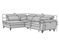 Rohová sedačka s rozkladom a úložným priestorom Nebia L - tmavomodrá