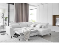 Rohová sedačka s rozkladom a úložným priestorom Nebia L - tmavomodrá