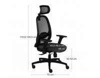 Kancelárska stolička s podrúčkami Nedim BS HD - tmavosivá / čierna