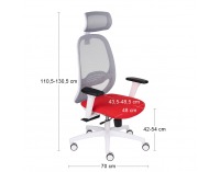 Kancelárska stolička s podrúčkami Nedim WS HD - červená / sivá / biela