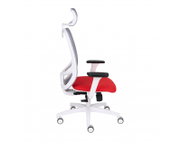 Kancelárska stolička s podrúčkami Nedim WS HD - červená / sivá / biela