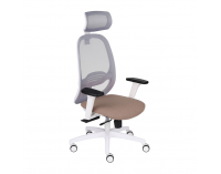 Kancelárska stolička s podrúčkami Nedim WS HD - hnedá / sivá / biela