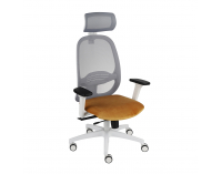 Kancelárska stolička s podrúčkami Nedim WS HD - okrová / sivá / biela