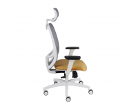 Kancelárska stolička s podrúčkami Nedim WS HD - okrová / sivá / biela