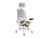 Kancelárska stolička s podrúčkami Nedim WS HD - okrová / sivá / biela