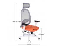 Kancelárska stolička s podrúčkami Nedim WS HD - oranžová / sivá / biela