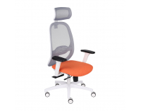 Kancelárska stolička s podrúčkami Nedim WS HD - oranžová / sivá / biela