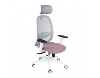 Kancelárska stolička s podrúčkami Nedim WS HD - ružová / sivá / biela