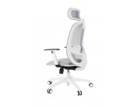 Kancelárska stolička s podrúčkami Nedim WS HD - sivá / biela