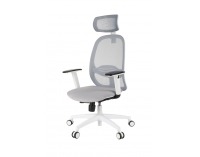 Kancelárska stolička s podrúčkami Nedim WS HD - sivá / biela