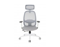 Kancelárska stolička s podrúčkami Nedim WS HD - sivá / biela